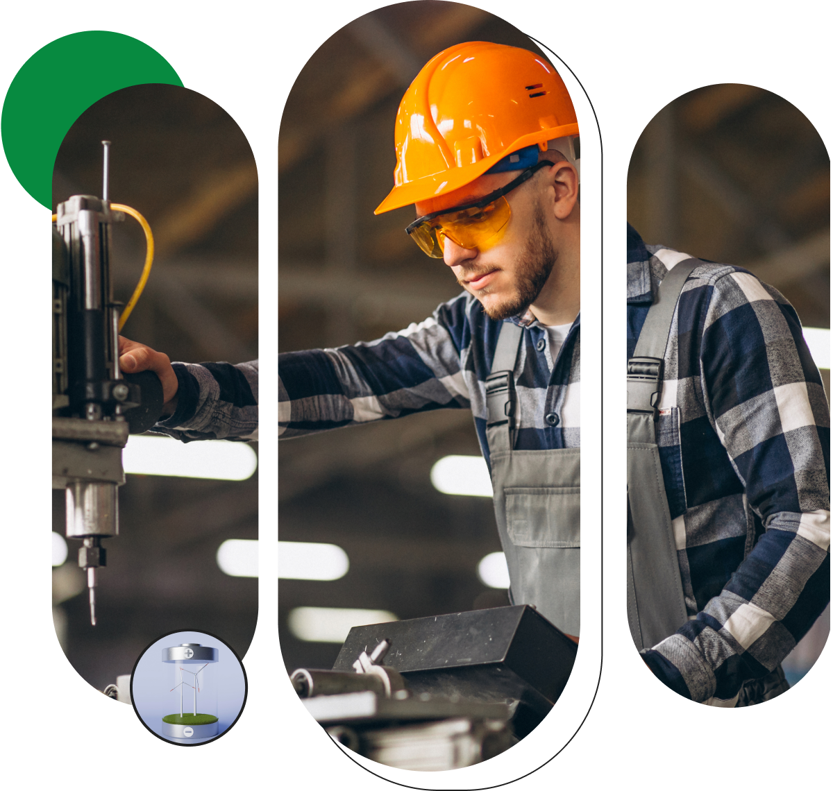 Worker with Industrial machine